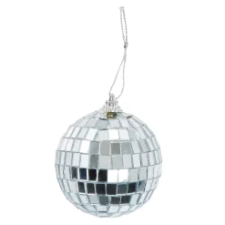 Anhänger Discokugel, Silber, 6 Cm