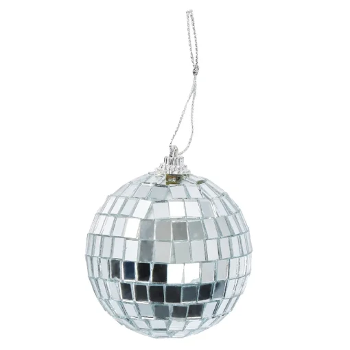 Anhänger Discokugel, Silber, 6 Cm