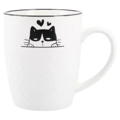 Becher Katzenrelief, Katze/Herz, 380 Ml