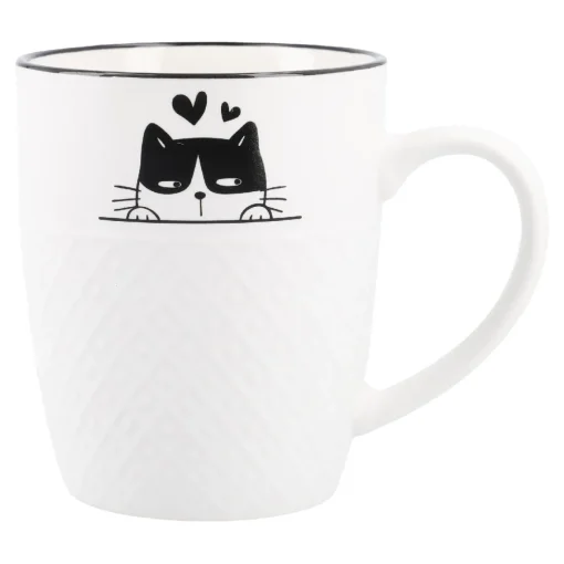 Becher Katzenrelief, Katze/Herz, 380 Ml
