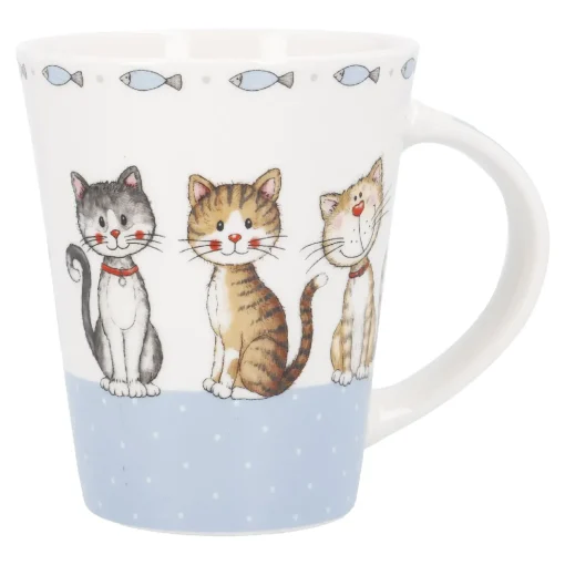 Becher Tier, Katzen/blau, 350 Ml