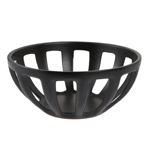 Deko-Schale Streben, Schwarz-matt, 27 Cm