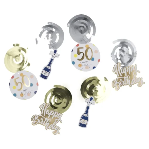 Deko-Spiralen Geburtstag, 50, 6 Stück