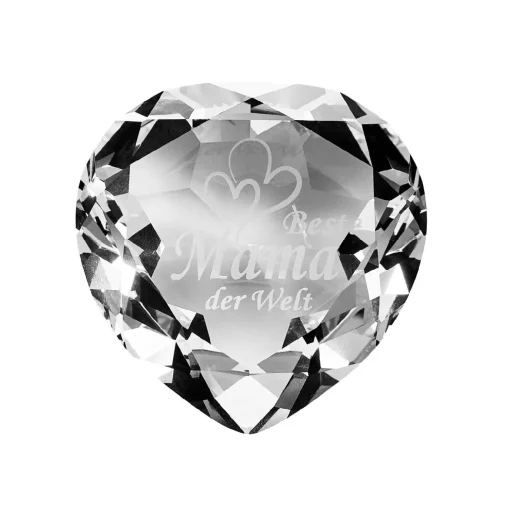 Diamant-Herz Mit Spruch, Mama, 8 Cm