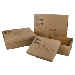 3er Set Geschenkkarton Kraft, Wir Schenken Uns Nichts