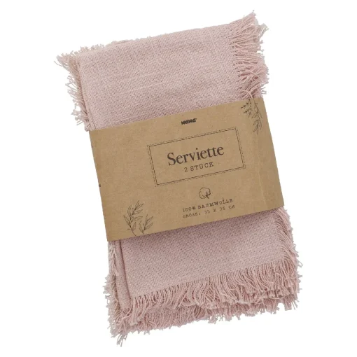 2er Set Serviette, Rosa, 35 X 35 Cm