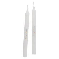 2er Set Stabkerze Geburtstag, Happy Birthday/ Konfetti