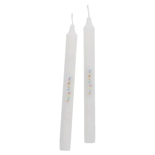 2er Set Stabkerze Geburtstag, Happy Birthday/ Konfetti