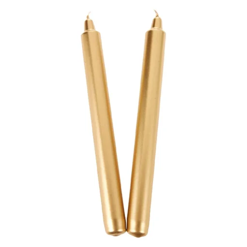2er Set Stabkerze Metallic, Gold, 24 Cm