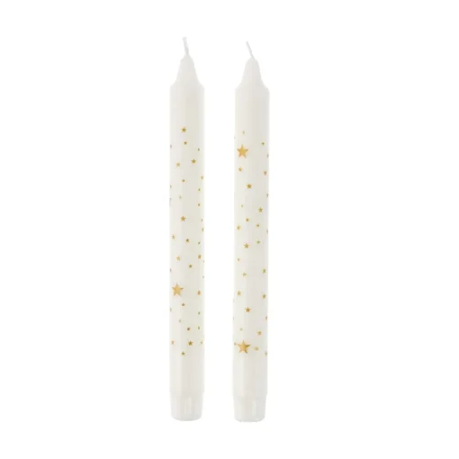 2er Set Stabkerze Weihnachten, Sterne, 24 Cm