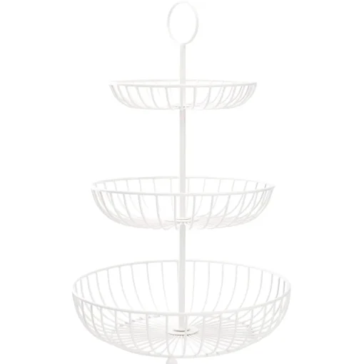 Etagere 3 Körbe, Weiß, 47 Cm