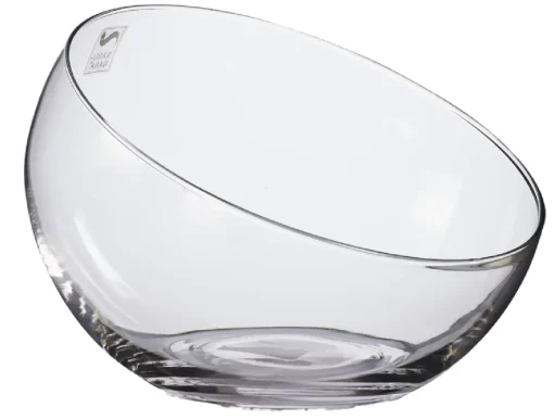 Glas-Kugelvase Schrägrand, Höhe 16 Cm