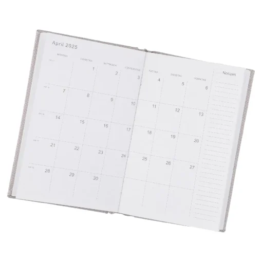Kalender Textil, A6, Hellgrau