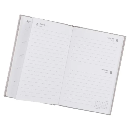 Kalender Textil, A6, Hellgrau