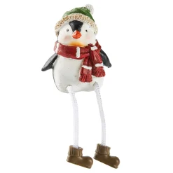 Kantenhocker Pinguin, Schal/rot, 9 Cm