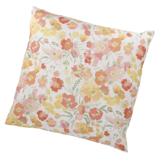 Kissen Floral, Orange/gelb, 45 X 45 Cm