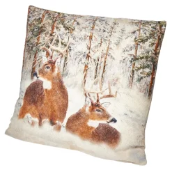 Kissen Hirsch/Schnee, 45 X 45 Cm