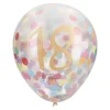 Konfetti-Ballon Geburtstag, 18, 6 Stück