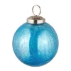 Kugel Craquele, Glatt/blau, 7.5 Cm