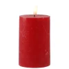 LED-Kerze Rustik, Rot, 7.5 X 14.5 Cm