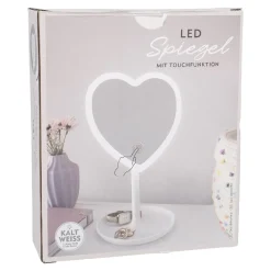 LED-Spiegel Form, Herz/weiß, 26 Cm