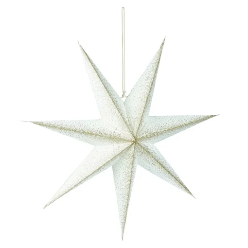 Papierstern, 60 Cm, Sprenkler, Weiß/champagner