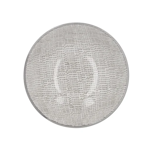 Schale China, Tief, Striche, Dunkelgrau/wss, 13 Cm
