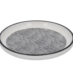 Teller China, Striche, Schw/wss, 16.5 Cm