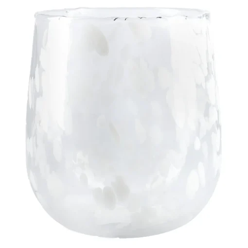 Vase Tupfen, Bauchig/weiß, 16 Cm